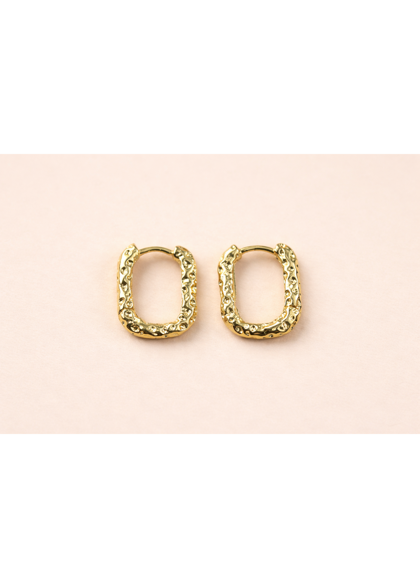 Tess Gold Textured Square Hoop Earrings
