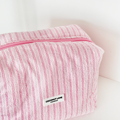 Powder Stripes Towel Makeup Bag & Scrunchie Set