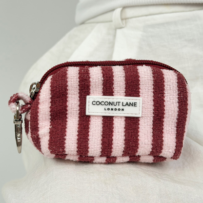 Mini Towel Keyring Bag - Blushberry Scallop Stripes