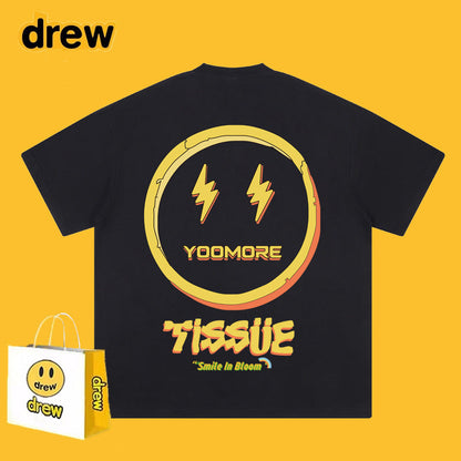 Drew T-shirts Lightning Smiley Print
