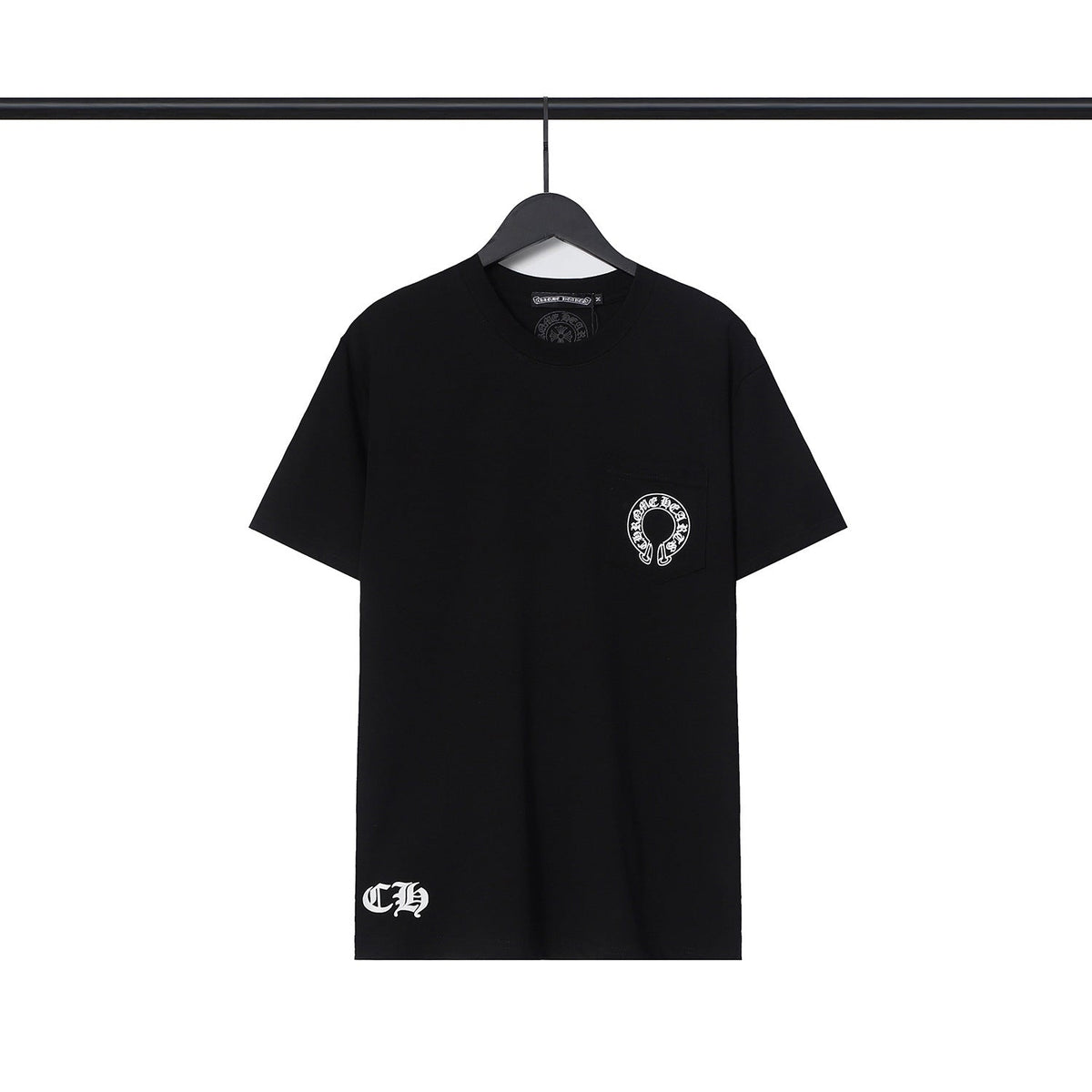 Chrome Heart T Shirts Croix Cross Leather Printed Short Sleeve T-Shirt