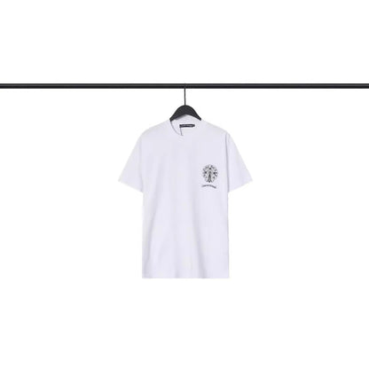 Chrome Heart T Shirts Croix Cross Color Leather Printed Short Sleeve T-Shirt
