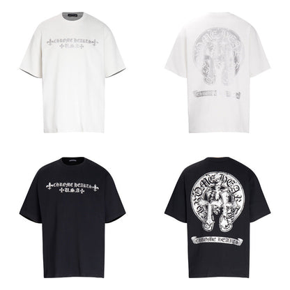 Chrome Heart T Shirts Croix Sanskrit Cross Horseshoe Old T-Shirt