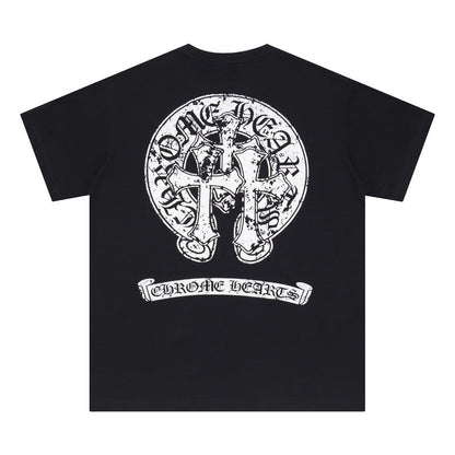 Chrome Heart T Shirts Croix Sanskrit Cross Horseshoe Old T-Shirt