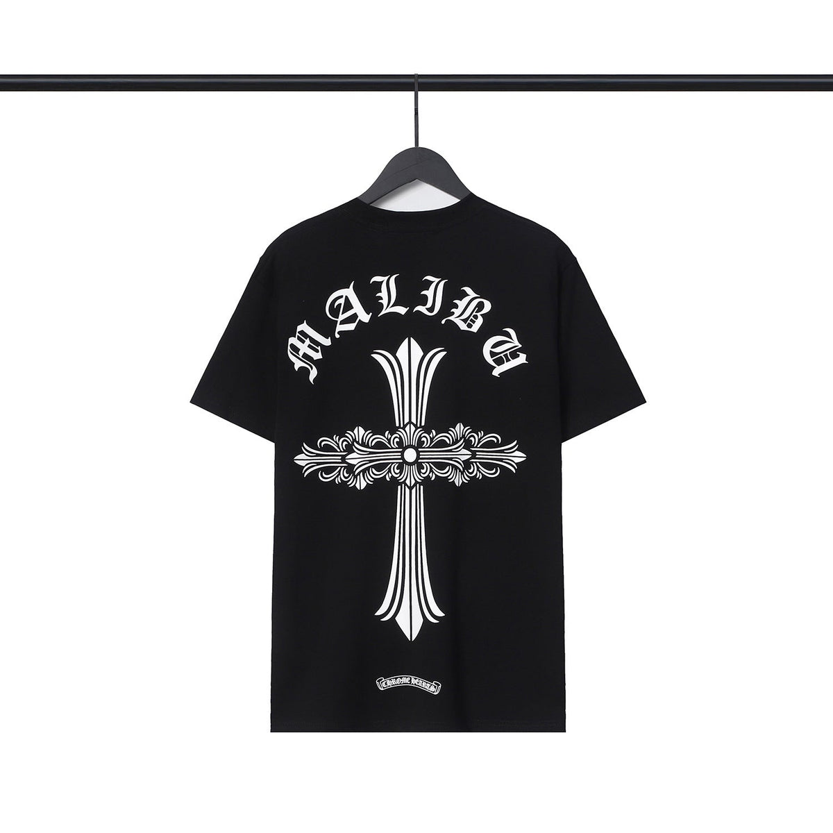 Chrome Heart T Shirts Croix Cross Leather Printed Short Sleeve T-Shirt