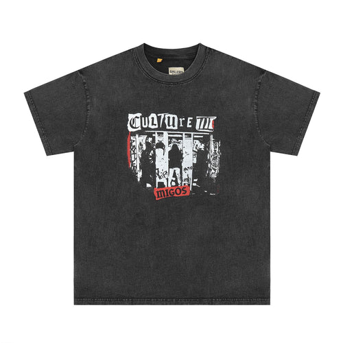 Gallery Dept T Shirts Fashion Short Sleeve Gallery Dept Washed Old High Street T-shirt BF Loose