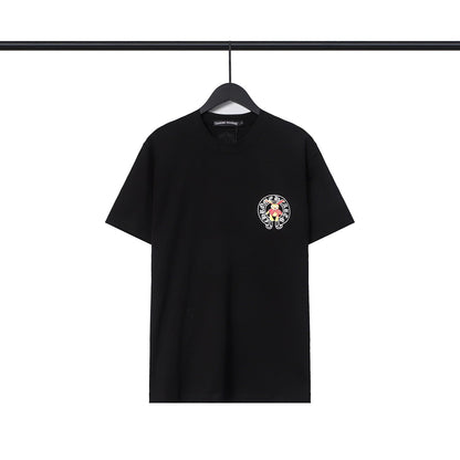 Chrome Heart T Shirts Croix Cross Leather Printed Short Sleeve T-Shirt