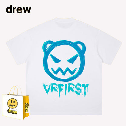 Drew T-shirts Funny Smiley Printed Short Sleeve