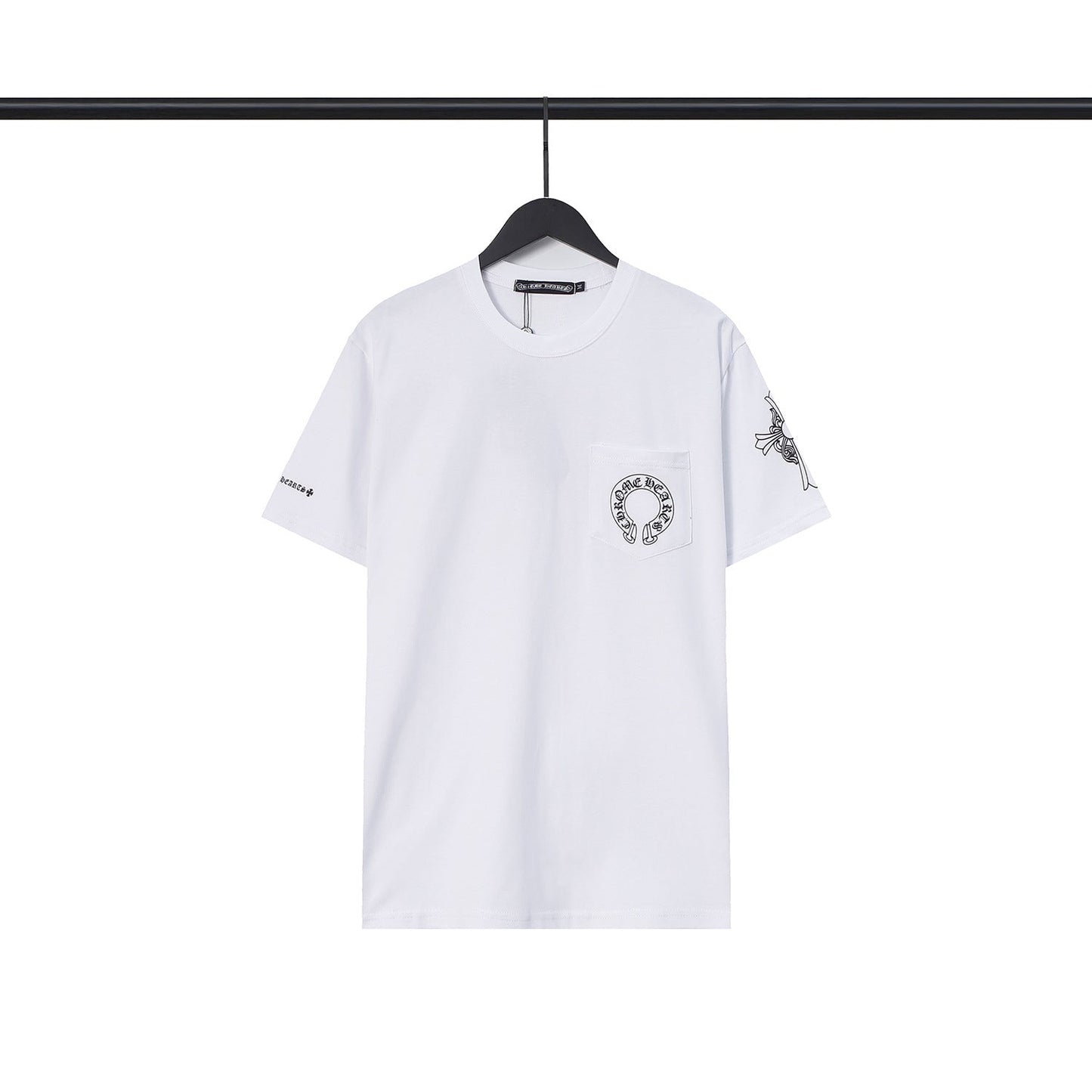 Chrome Heart T Shirts Chrome Hearts Cross Sanskrit Print Short Sleeve Crew Neck T-Shirt