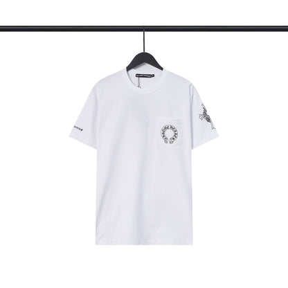 Chrome Heart T Shirts Chrome Hearts Cross Sanskrit Print Short Sleeve Crew Neck T-Shirt