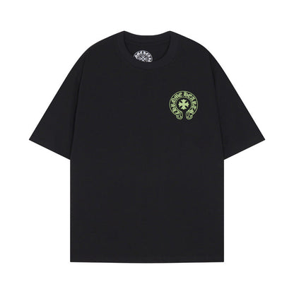 Chrome Heart T Shirts Cross Print Short Sleeve T-Shirt Loose