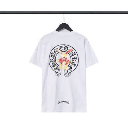 Chrome Heart T Shirts Croix Cross Leather Printed Short Sleeve T-Shirt