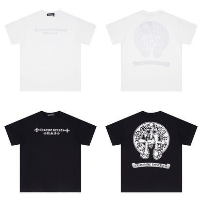Chrome Heart T Shirts Croix Sanskrit Cross Horseshoe Old T-Shirt