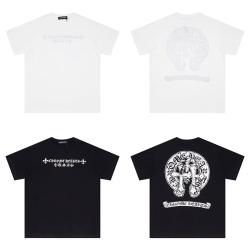 Chrome Heart T Shirts Croix Sanskrit Cross Horseshoe Old T-Shirt