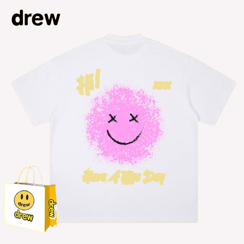 Drew T-shirts Short-Sleeved Clothes T-shirt Anime Smiley