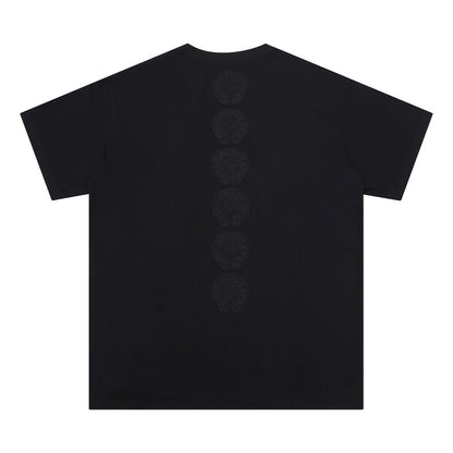 Chrome Heart T Shirts Crowe Cross Print Short Sleeve T-Shirt Loose