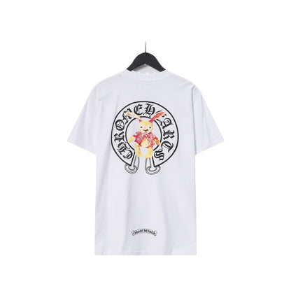 Chrome Heart T Shirts Croix Cross Leather Printed Short Sleeve T-Shirt