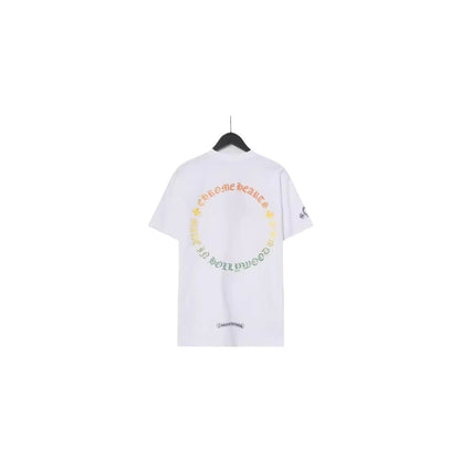 Chrome Heart T Shirts Sanskrit Color Printing Loose Casual Versatile Crew Neck Short Sleeve T-Shirt