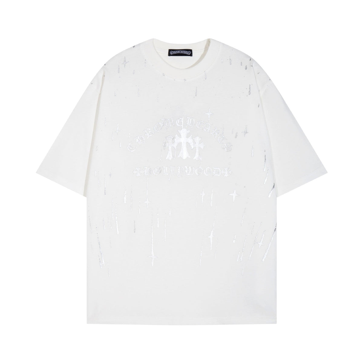 Chrome Heart T Shirts Versatile Casual Loose Print Embroidery T-Shirt Sleeves