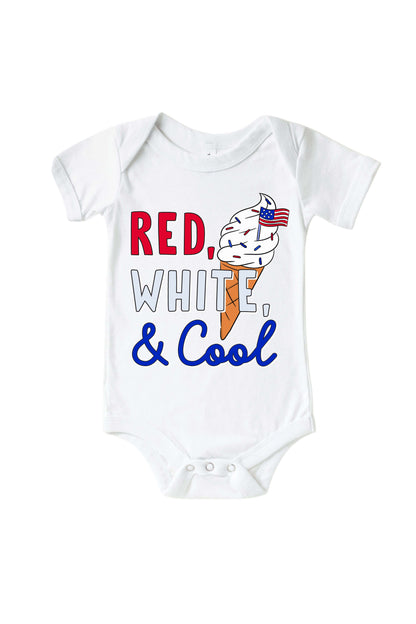 Red, White & Cool Graphic Bodysuit & Kids Tee | White