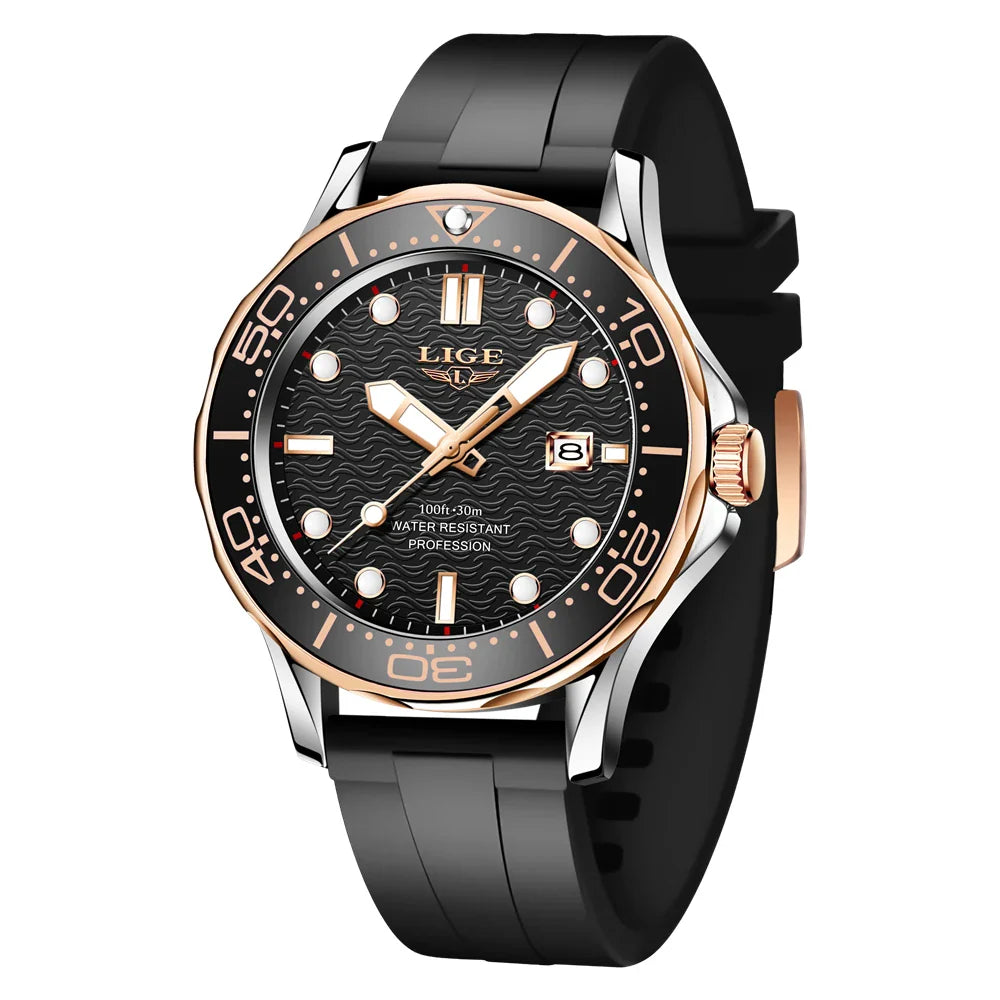2026 LIGE New Business Mens Watches Top Brand Luxury Dive Watch For Men Waterproof Date Clock Sport Watch Relogio Masculino+Box