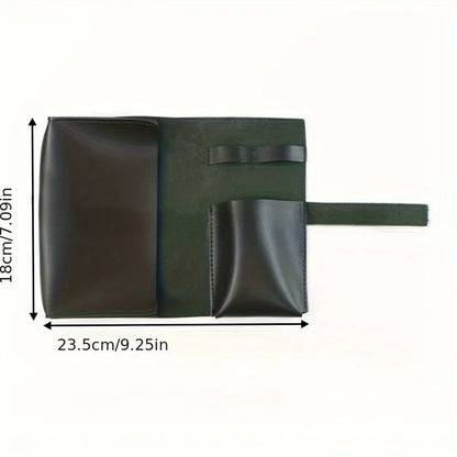 1pc PU Leather Multi-Compartment Organizer-Portable Tech School Accessories Case for Cables,Chargers,Pens-Durable Travel Storage