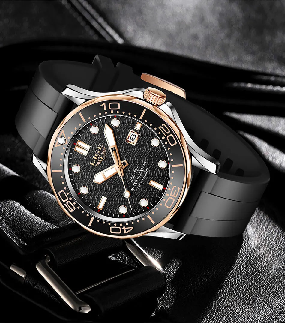 2026 LIGE New Business Mens Watches Top Brand Luxury Dive Watch For Men Waterproof Date Clock Sport Watch Relogio Masculino+Box
