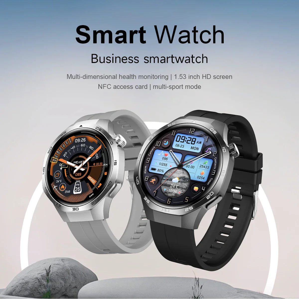 2026 Watch 5 Pro GPS Track Compass Smart Watch Men 360*360 AMOLED Screen NFC BT Call Waterproof Health Monitor Man Smartwatches