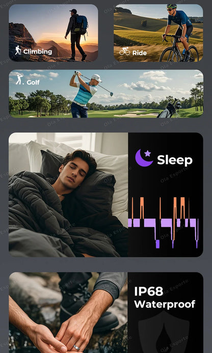 2026 New Smart Ring Heart Rate Blood Pressure Sleep Monitoring Motion Tracking IP68 Waterproof Men Women Smart Ring Holiday Gift