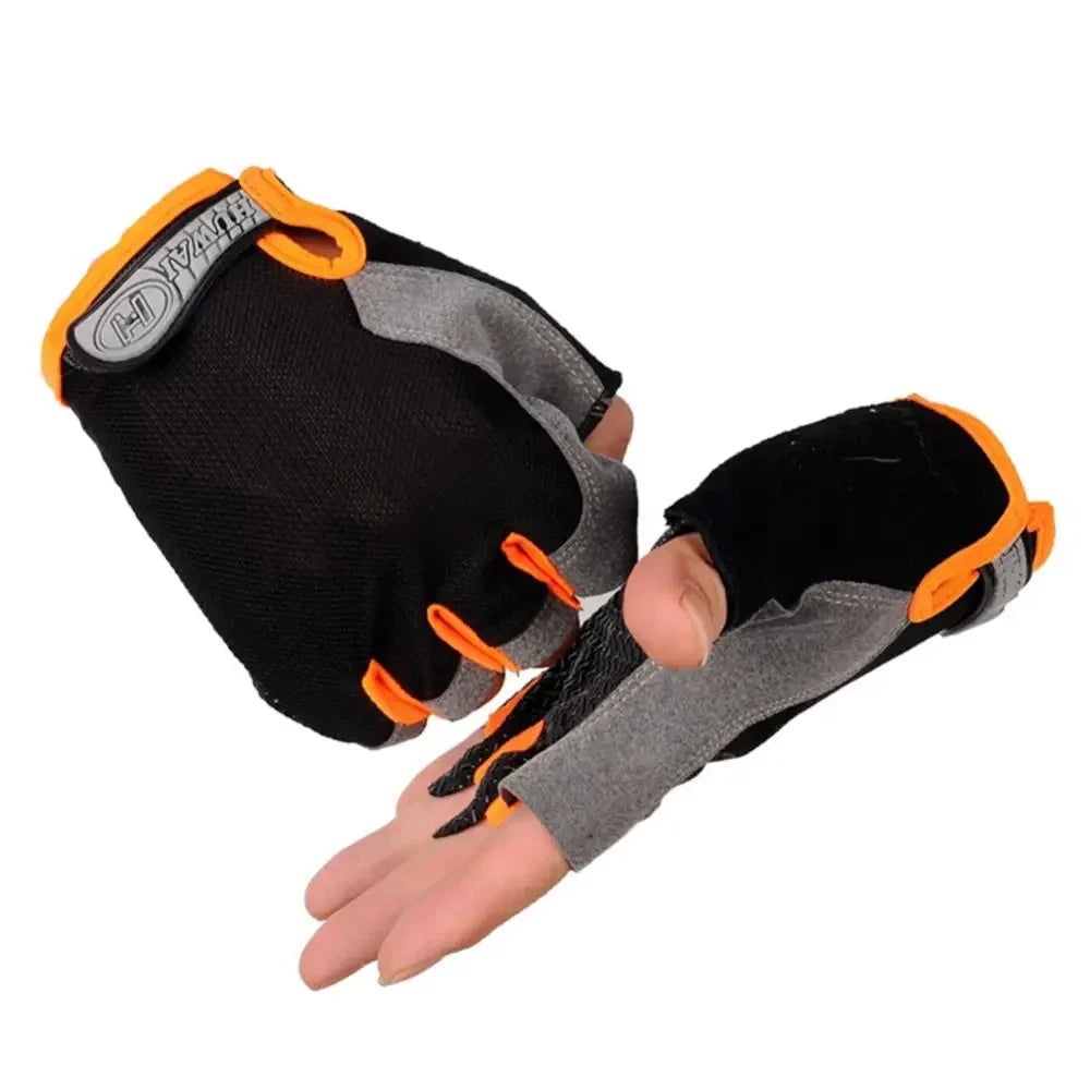 1 Pair Anti-Slip Cycling Gloves Breathable Half Fingerless Gloves Mtb Gloves Sunscreen Elastic Outdoor Sport Bicycle Gloves