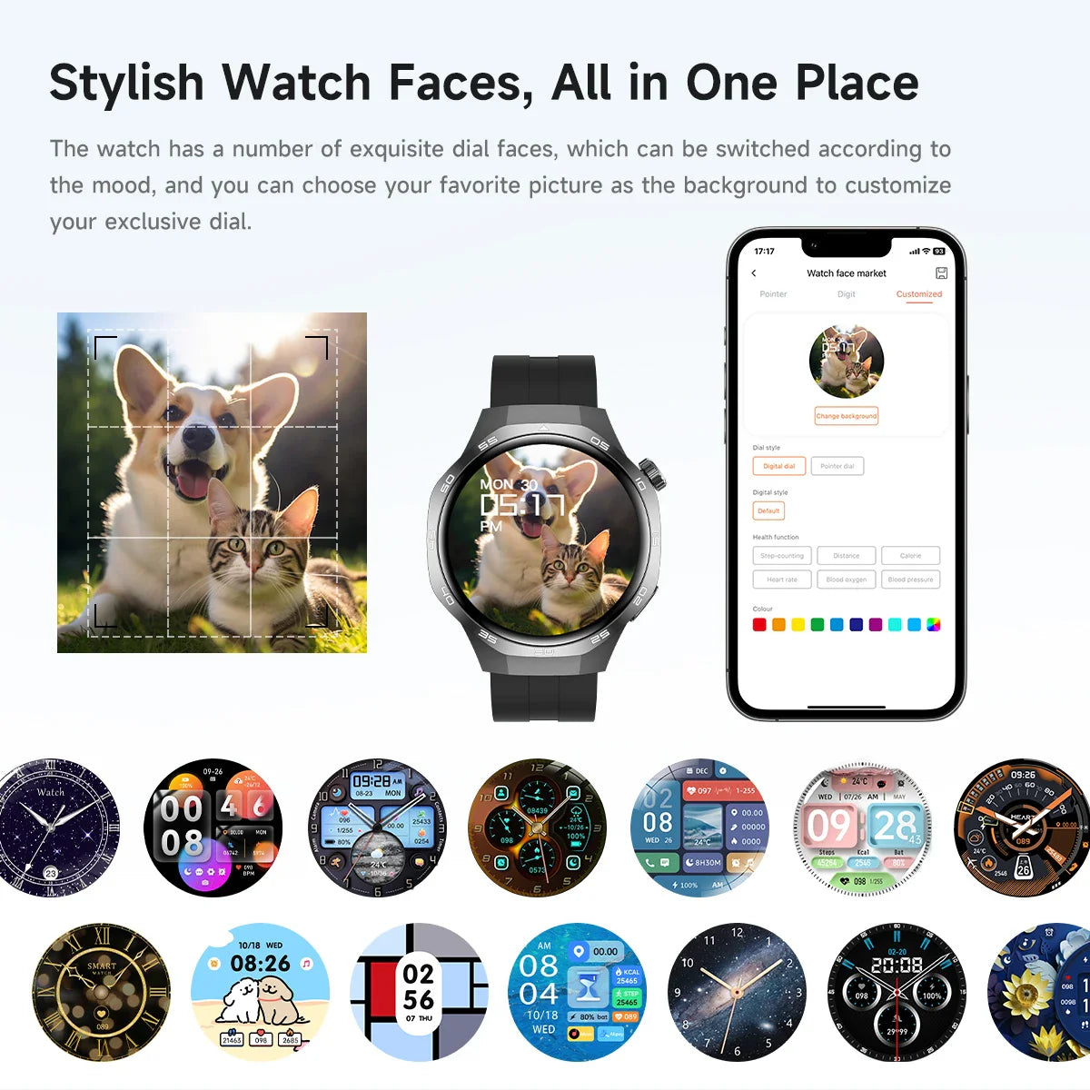 2026 Watch 5 Pro GPS Track Compass Smart Watch Men 360*360 AMOLED Screen NFC BT Call Waterproof Health Monitor Man Smartwatches