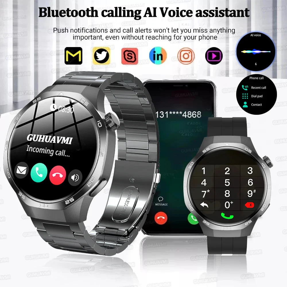 2026 Watch 5 Pro GPS Track Compass Smart Watch Men 360*360 AMOLED Screen NFC BT Call Waterproof Health Monitor Man Smartwatches
