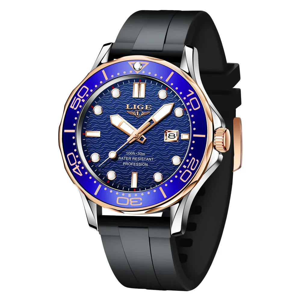 2026 LIGE New Business Mens Watches Top Brand Luxury Dive Watch For Men Waterproof Date Clock Sport Watch Relogio Masculino+Box