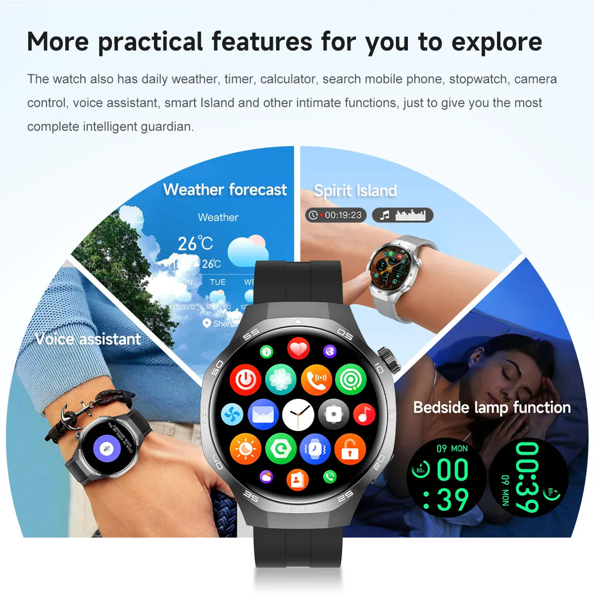 2026 Watch 5 Pro GPS Track Compass Smart Watch Men 360*360 AMOLED Screen NFC BT Call Waterproof Health Monitor Man Smartwatches