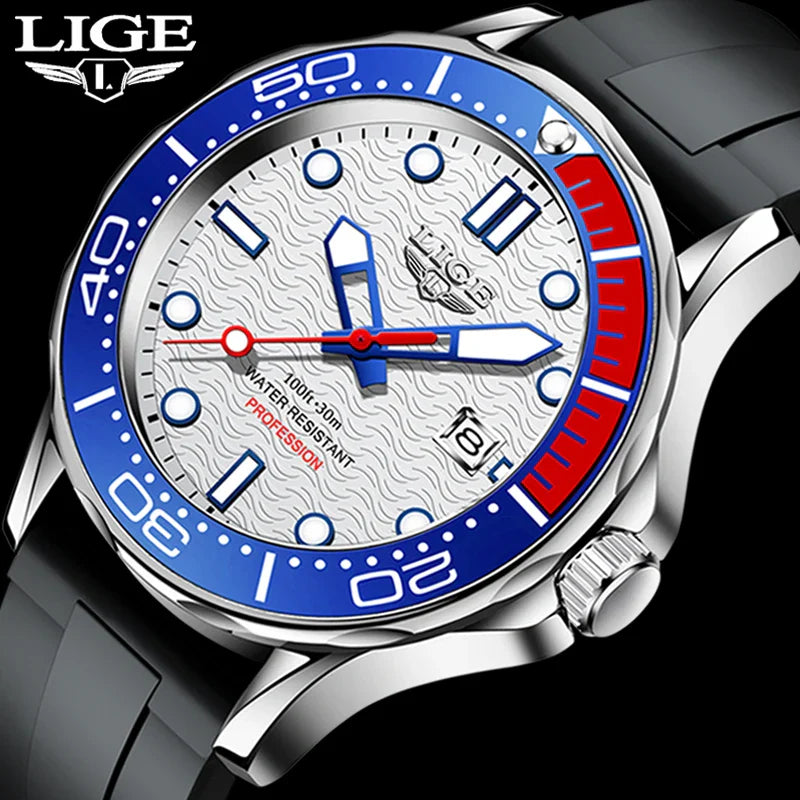 2026 LIGE New Business Mens Watches Top Brand Luxury Dive Watch For Men Waterproof Date Clock Sport Watch Relogio Masculino+Box