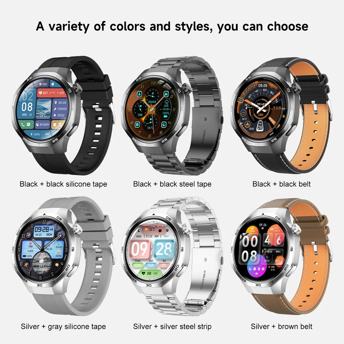 2026 Watch 5 Pro GPS Track Compass Smart Watch Men 360*360 AMOLED Screen NFC BT Call Waterproof Health Monitor Man Smartwatches