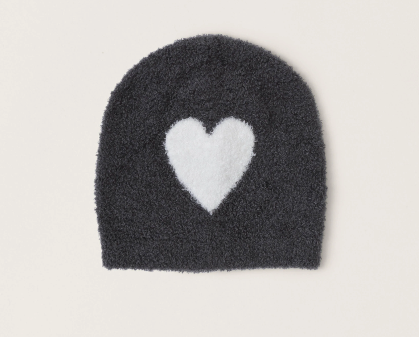 Barefoot Dreams CozyChic Lite Infant Heart Beanie (Carbon)