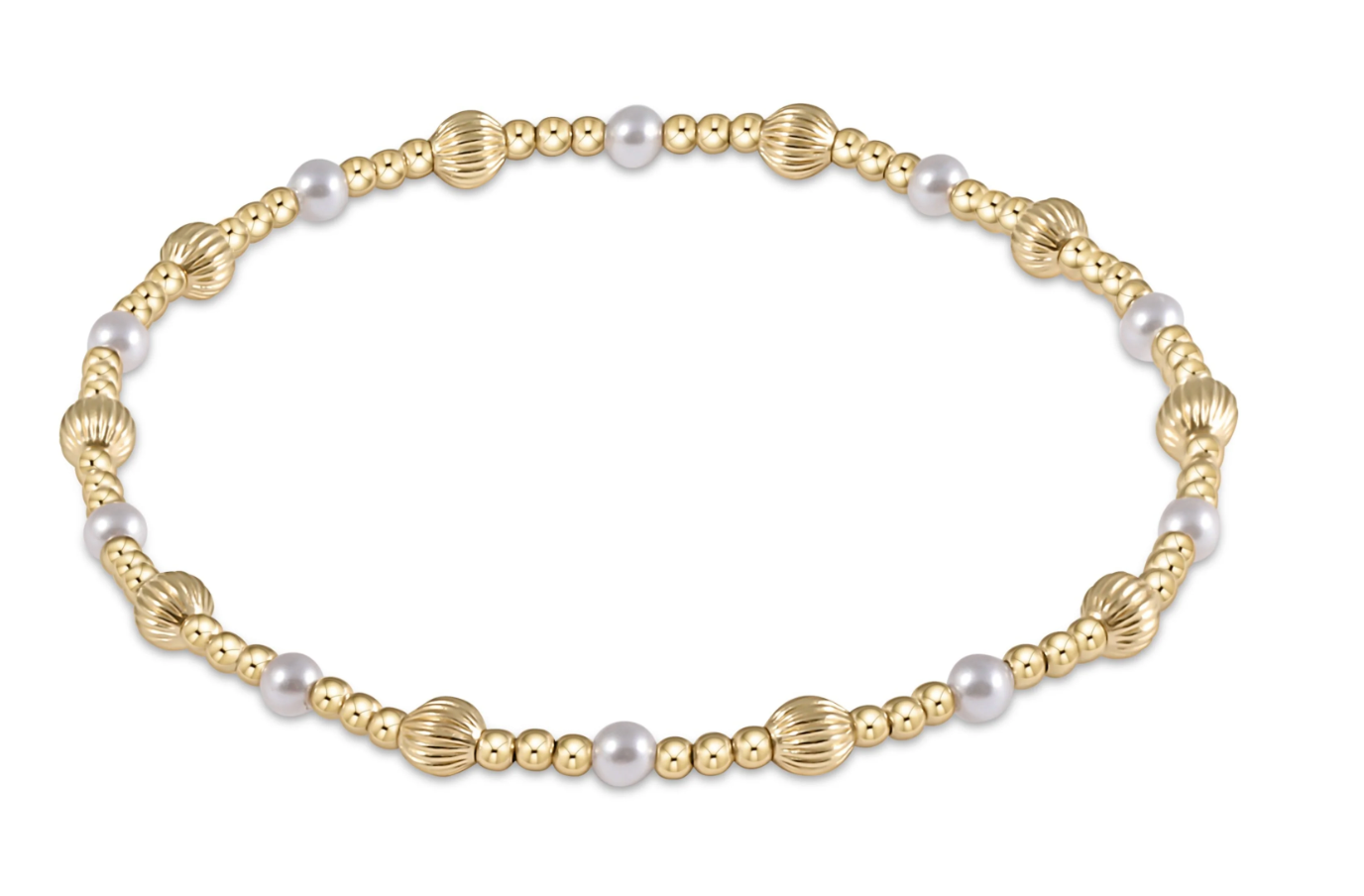 Enewton Dignity Sincerity Pattern Gold Bracelet - 4mm, Pearl