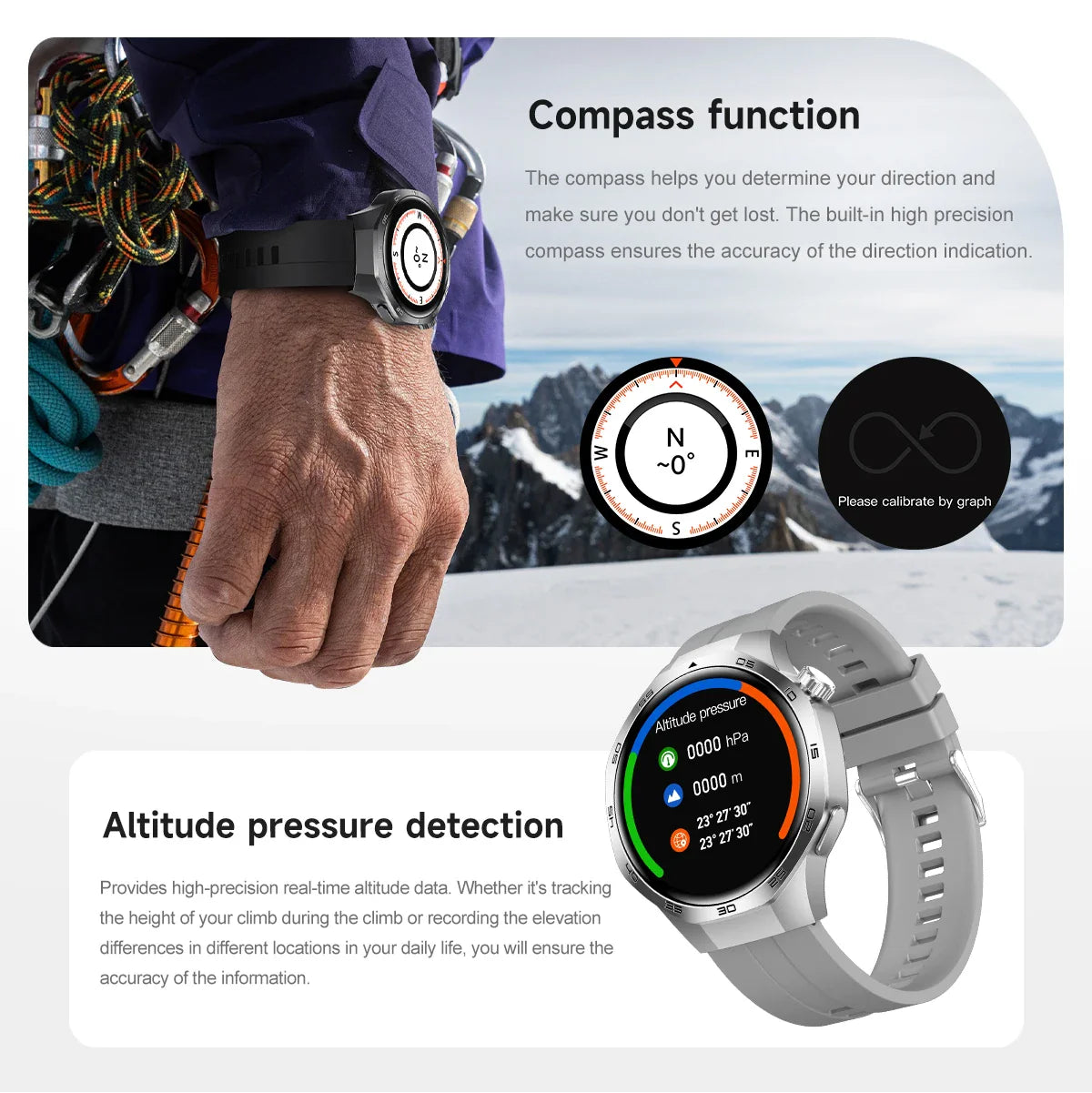2026 Watch 5 Pro GPS Track Compass Smart Watch Men 360*360 AMOLED Screen NFC BT Call Waterproof Health Monitor Man Smartwatches