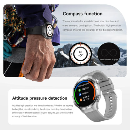 2026 Watch 5 Pro GPS Track Compass Smart Watch Men 360*360 AMOLED Screen NFC BT Call Waterproof Health Monitor Man Smartwatches
