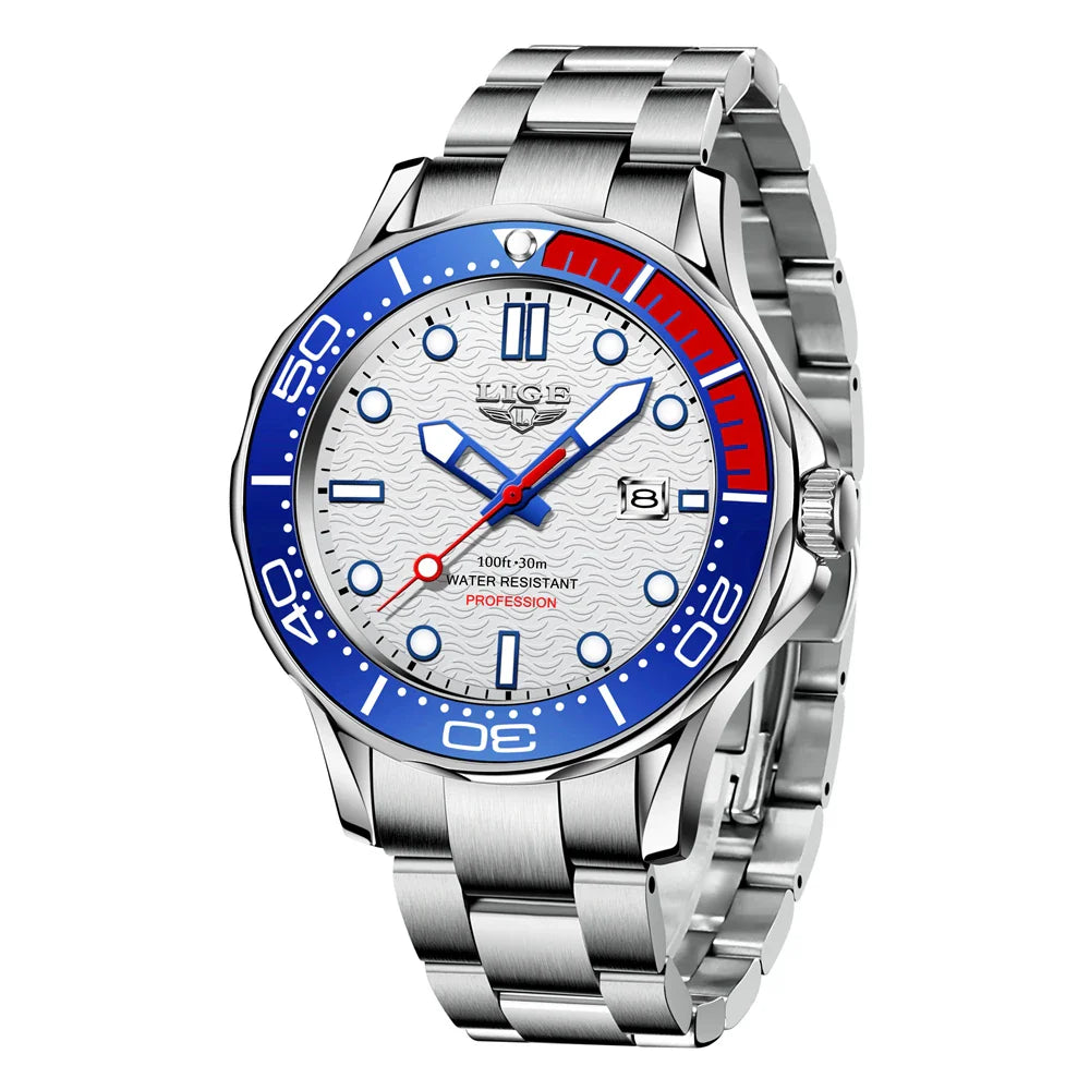 2026 LIGE New Business Mens Watches Top Brand Luxury Dive Watch For Men Waterproof Date Clock Sport Watch Relogio Masculino+Box