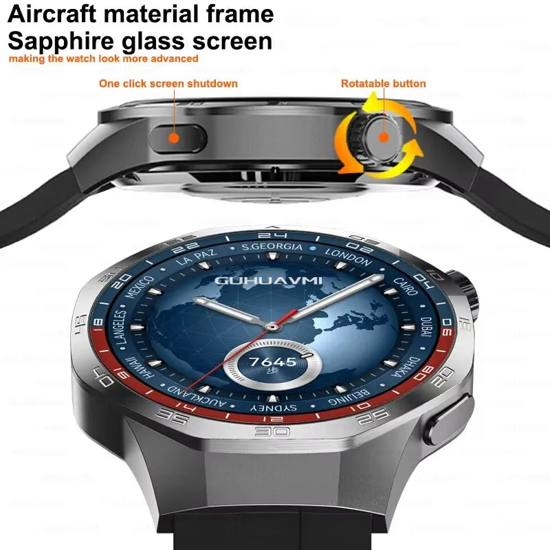 2026 Watch 5 Pro GPS Track Compass Smart Watch Men 360*360 AMOLED Screen NFC BT Call Waterproof Health Monitor Man Smartwatches