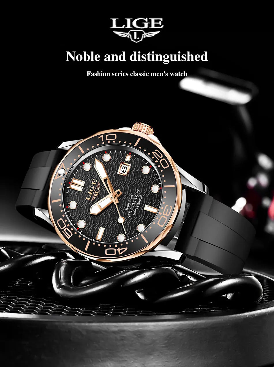 2026 LIGE New Business Mens Watches Top Brand Luxury Dive Watch For Men Waterproof Date Clock Sport Watch Relogio Masculino+Box