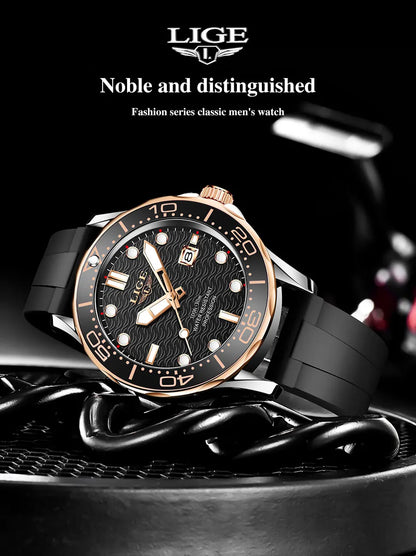 2026 LIGE New Business Mens Watches Top Brand Luxury Dive Watch For Men Waterproof Date Clock Sport Watch Relogio Masculino+Box