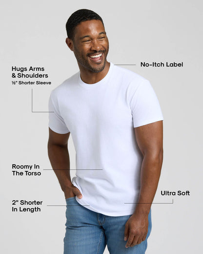 All White Short Classic Crew Neck 3-Pack