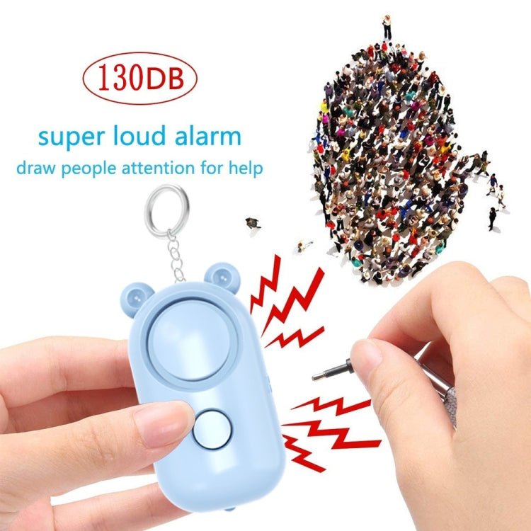 130dB LED Personal Alarm Pull Ring Outdoor Self-defense Products, Specification: Bear Style (Green)