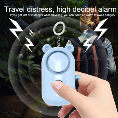 130dB LED Personal Alarm Pull Ring Outdoor Self-defense Products, Specification: Bear Style (Blue)