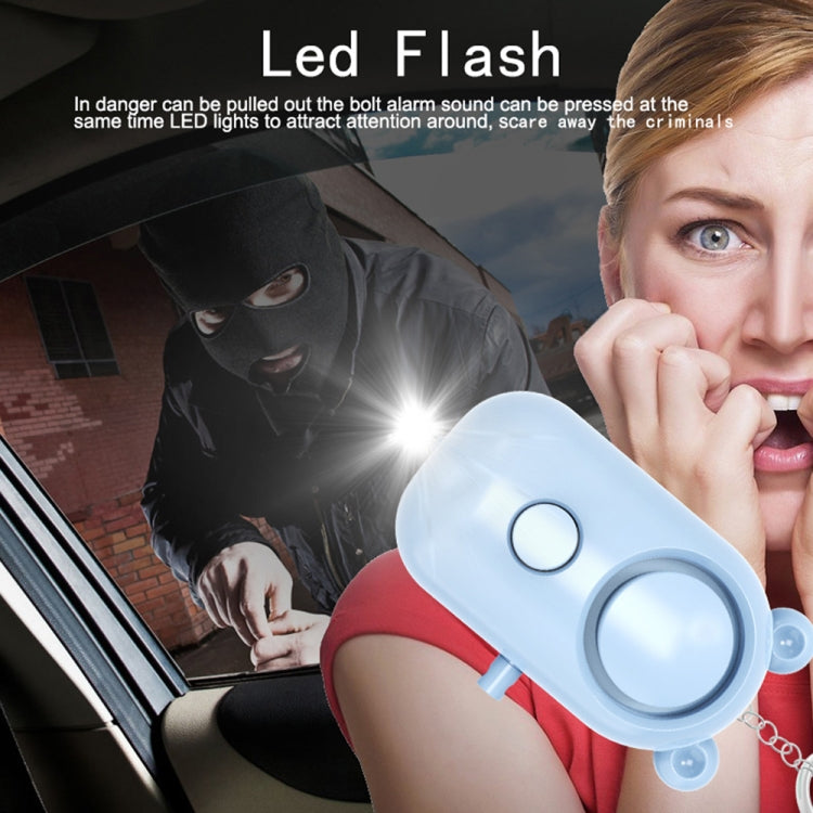 130dB LED Personal Alarm Pull Ring Outdoor Self-defense Products, Specification: Bear Style (Blue)