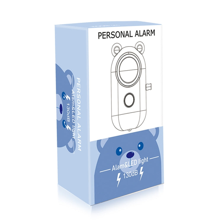 130dB LED Personal Alarm Pull Ring Outdoor Self-defense Products, Specification: Bear Style (Blue)