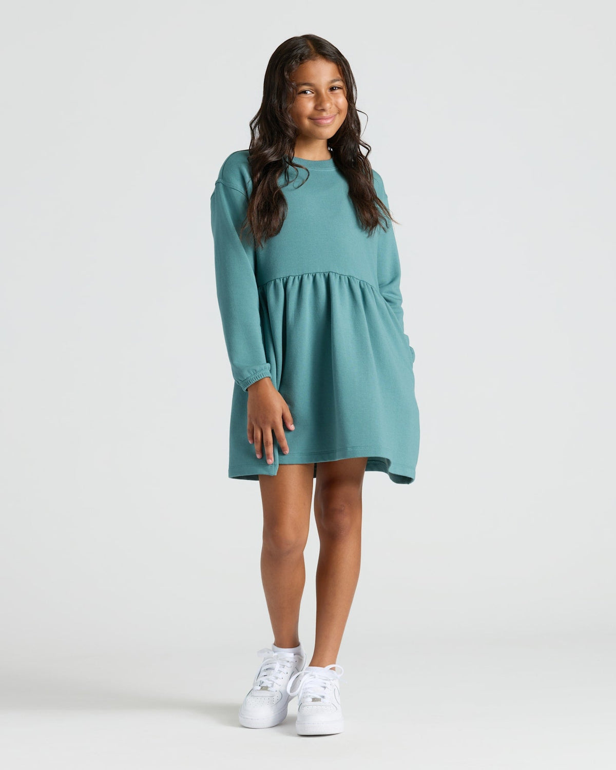 Girls Long Sleeve Fleece Dress 2-Pack